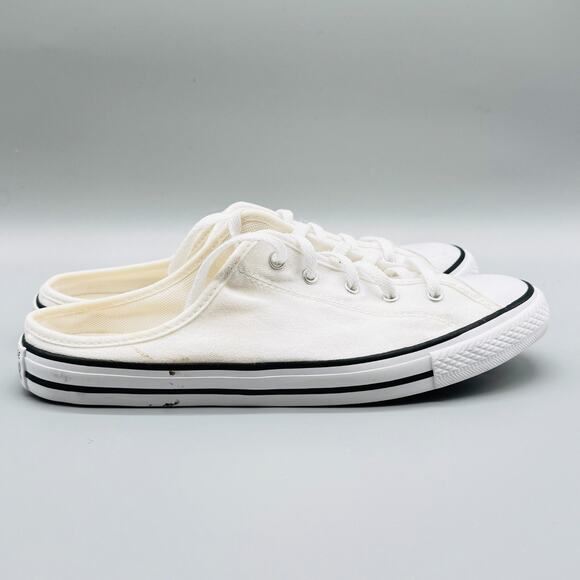 Converse All Star Sneaker Womens 7.5 White Slip On Mules Casual Chucks Shoes - Picture 1 of 12